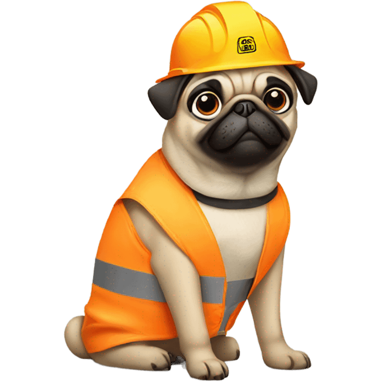 Pug in construction ppe emoji