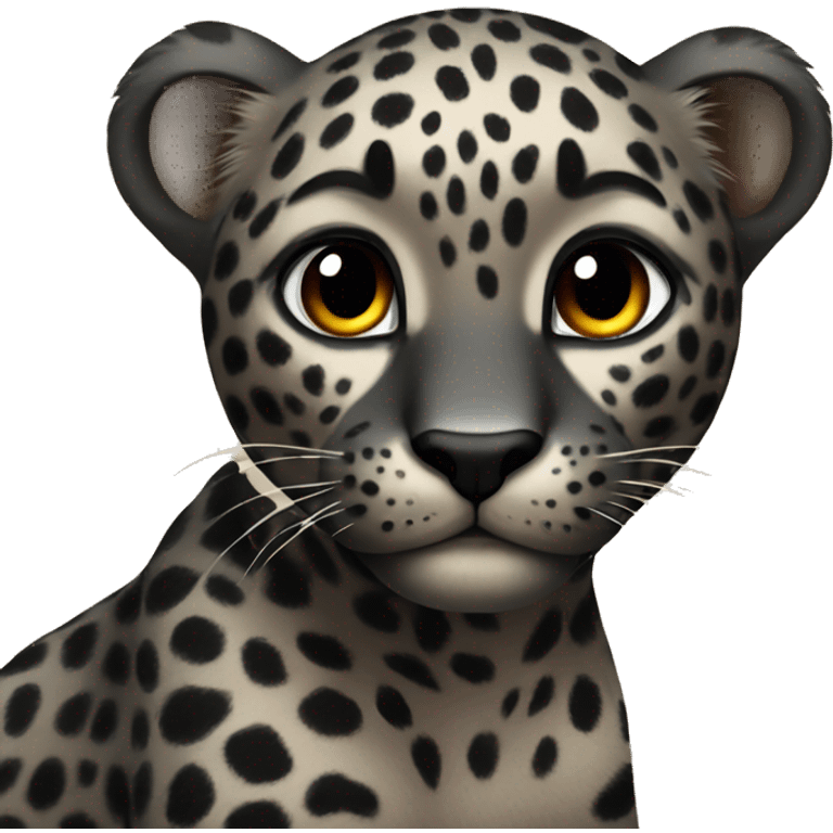 black cute leopard emoji