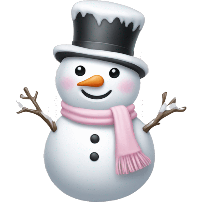 Cute light pink snowman emoji