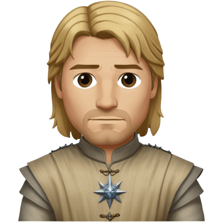 Jaime Lannister from game of thrones, cloth shirt, middle part hair emoji