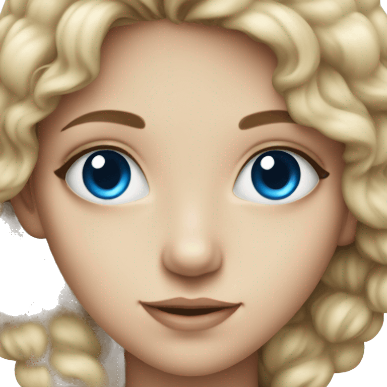 close-up portrait of girl with blue eyes emoji