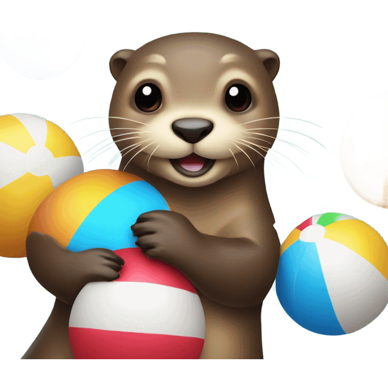 otter with a beach ball emoji