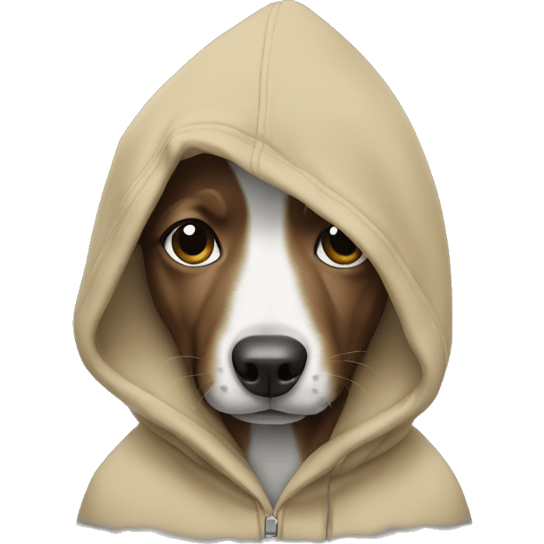 Dog wearing a hoodie emoji