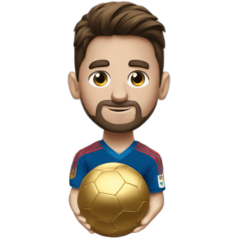 messi with the golden ball emoji