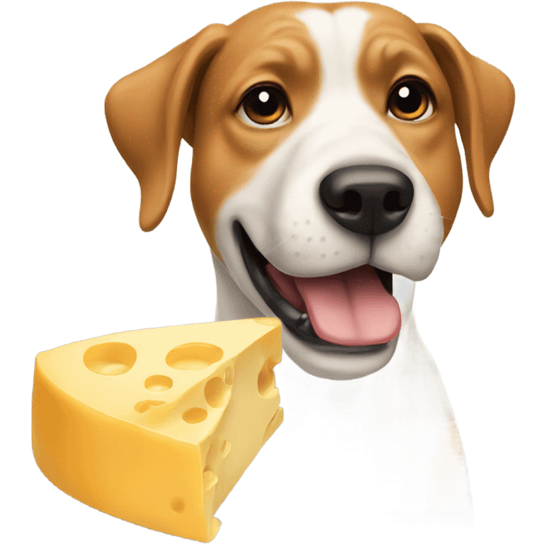 Dog eating cheese emoji