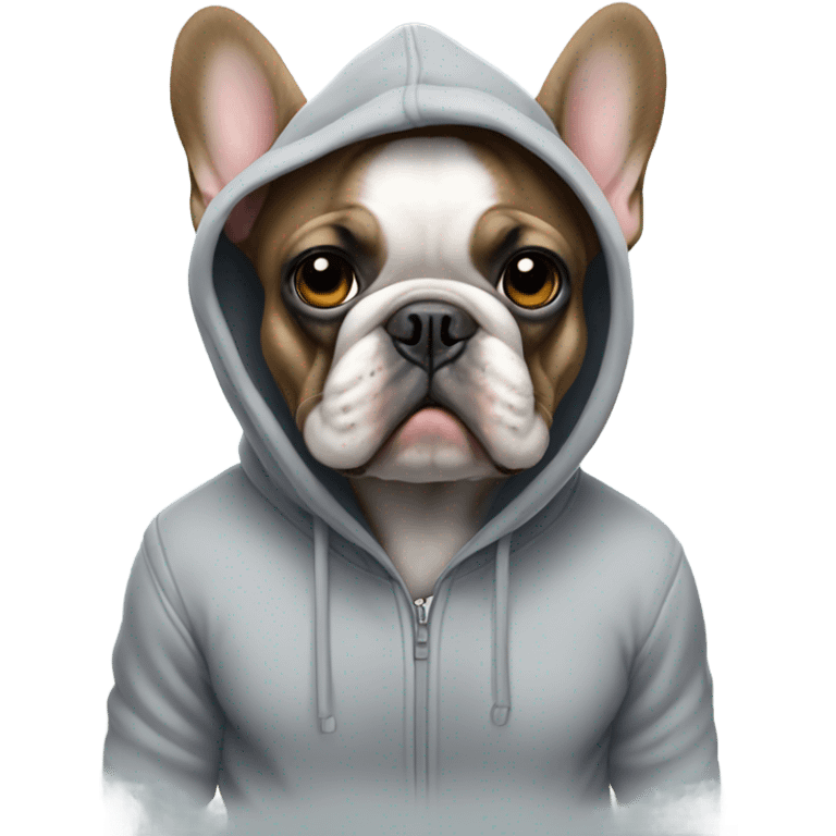 French bulldog with a hoodie emoji