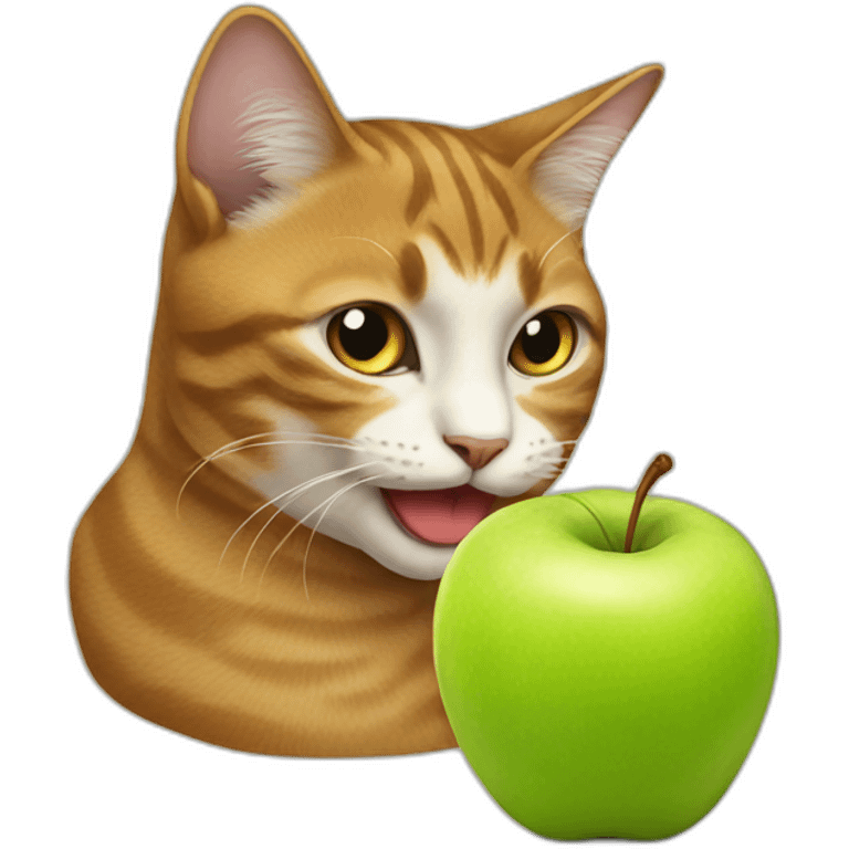 Cat eating apple  emoji