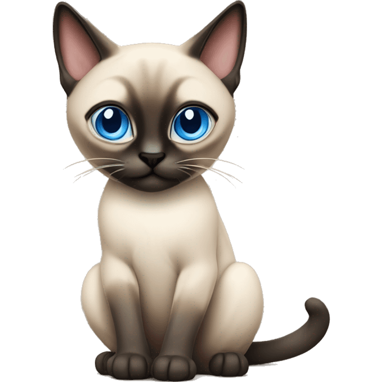 Siamese cat with blue eyes sitting emoji