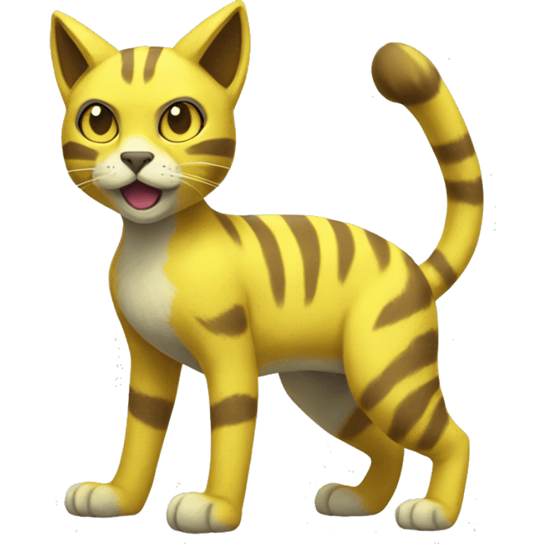 Yellow lombax-Zeraora-cat full body emoji