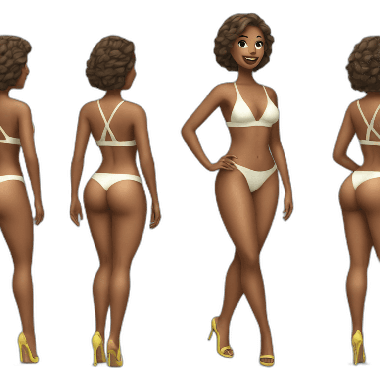 sexy woman on high heels swimming suit emoji