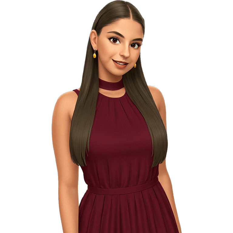 smiling girl in stylish dress emoji