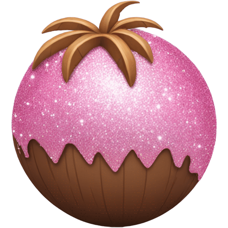 Pink coconut with glitter emoji