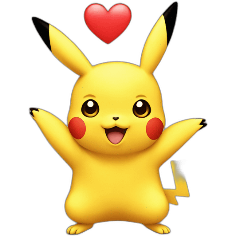 Pikachu with heart emoji