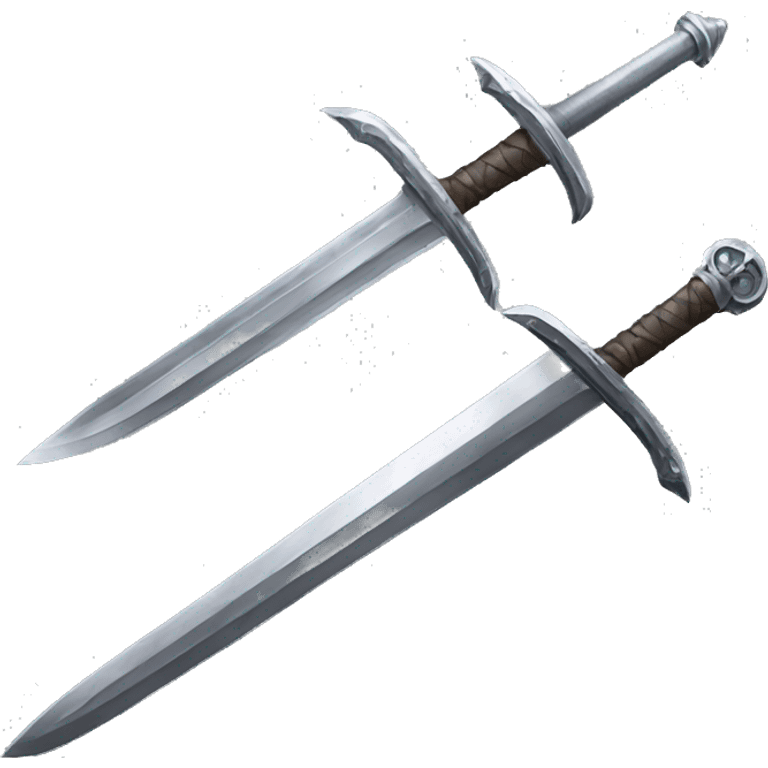 one silver sword and one iron sword emoji