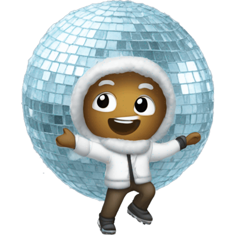 Dancing in snow disco ball emoji