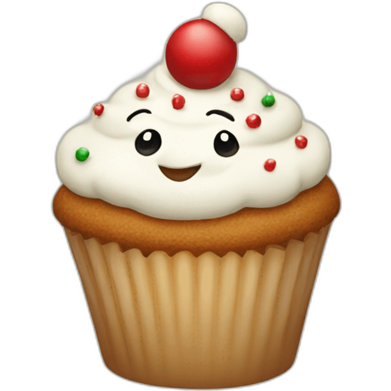 Happy Christmas cupcake emoji