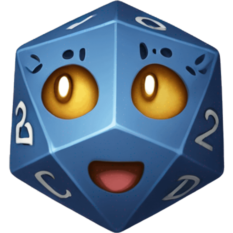 D20 dice with cat emoji