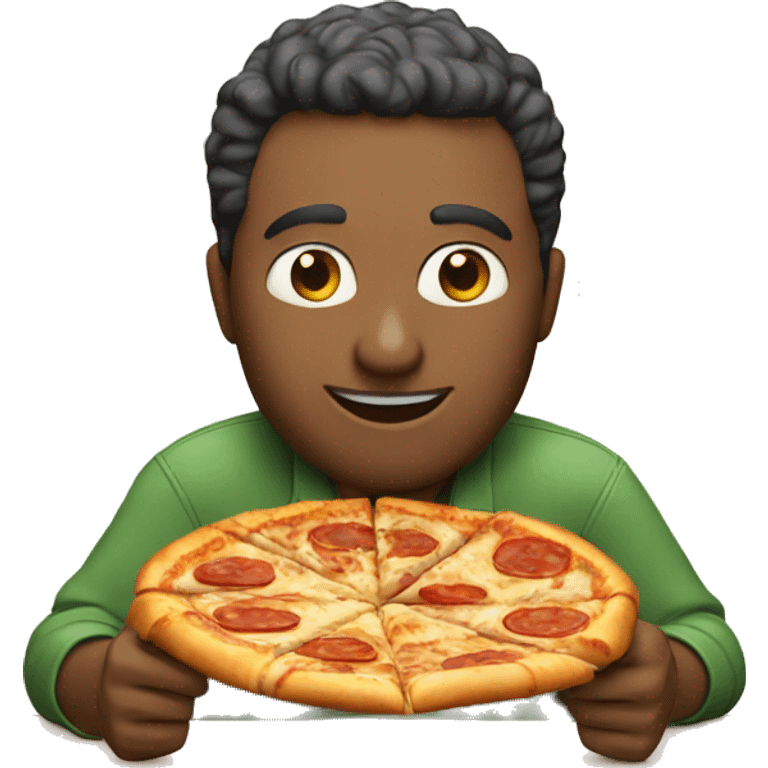 Man eating pizza  emoji