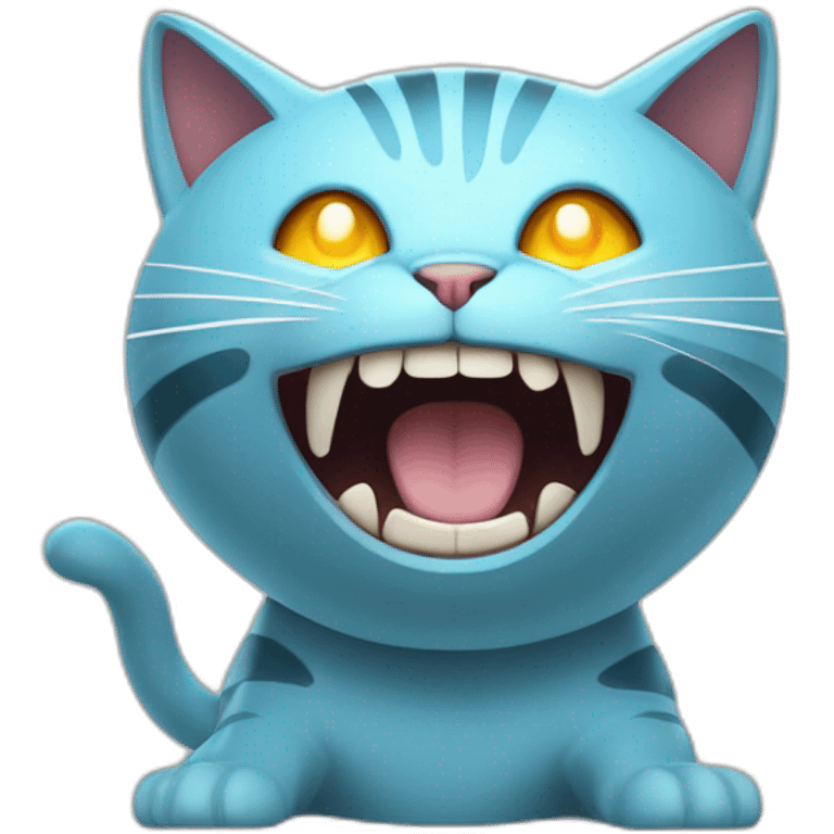 Charged electricity cartoon cat like pokemon screaming emoji