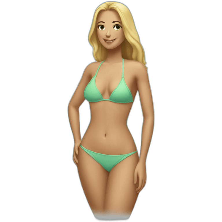 soft-fit Caucasian woman bikini (beach body) bed emoji