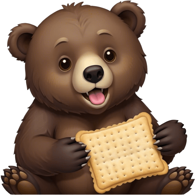 a violently ill bear eating a saltine cracker emoji