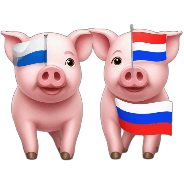 Pig and Russian flag emoji