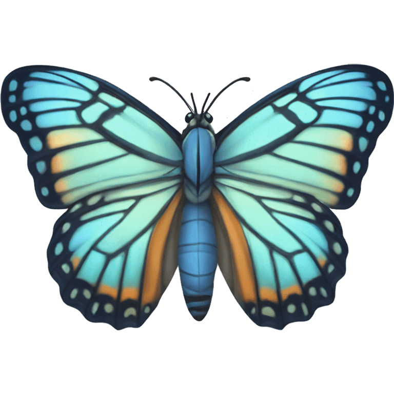 beautiful  blue monarch butterfly emoji