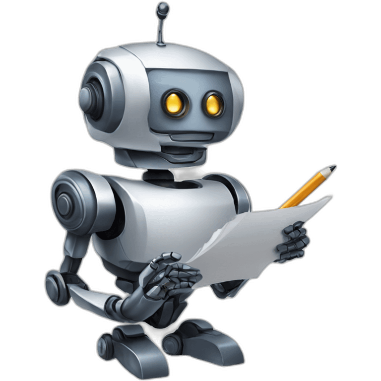 robot with pen and paper emoji