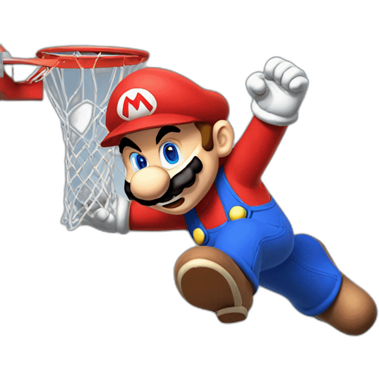 Mario doing a slam dunk emoji