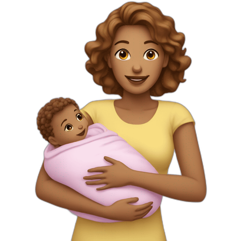 Femme et son bébé dans les bras emoji