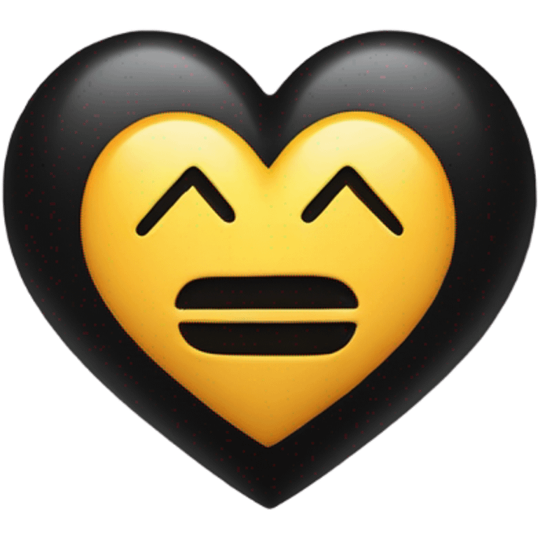 A black heart with “Des” written on it emoji