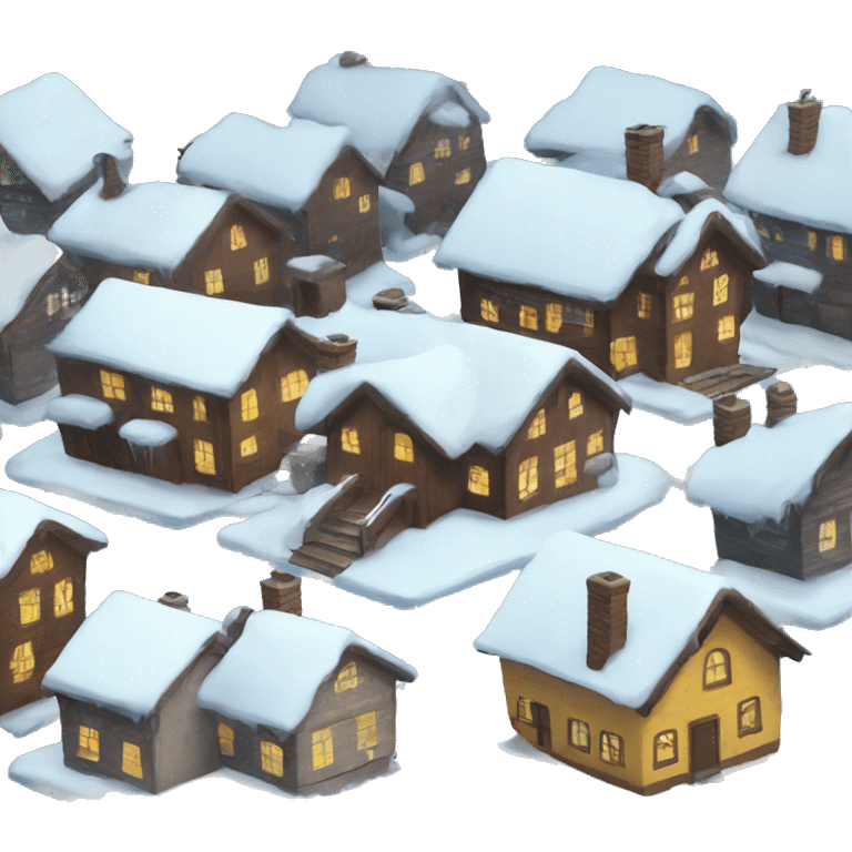 winter houses emoji