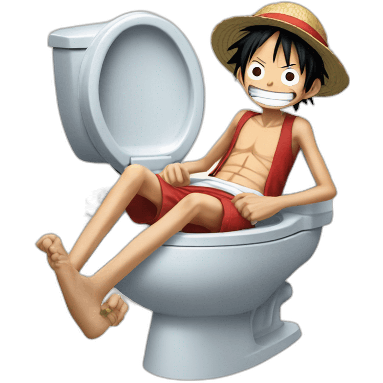 Skibidi toilet eating monkey d luffy emoji