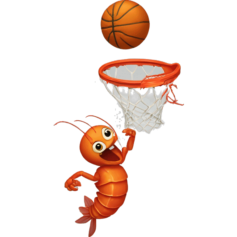 fire shrimp playing basketball emoji