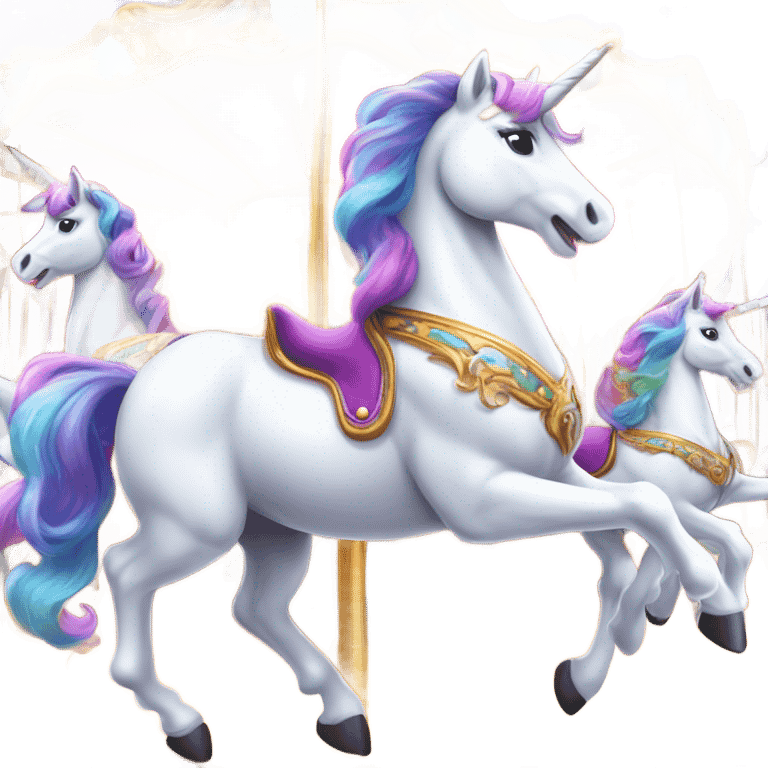 Unicorn Amusement park  carousel emoji