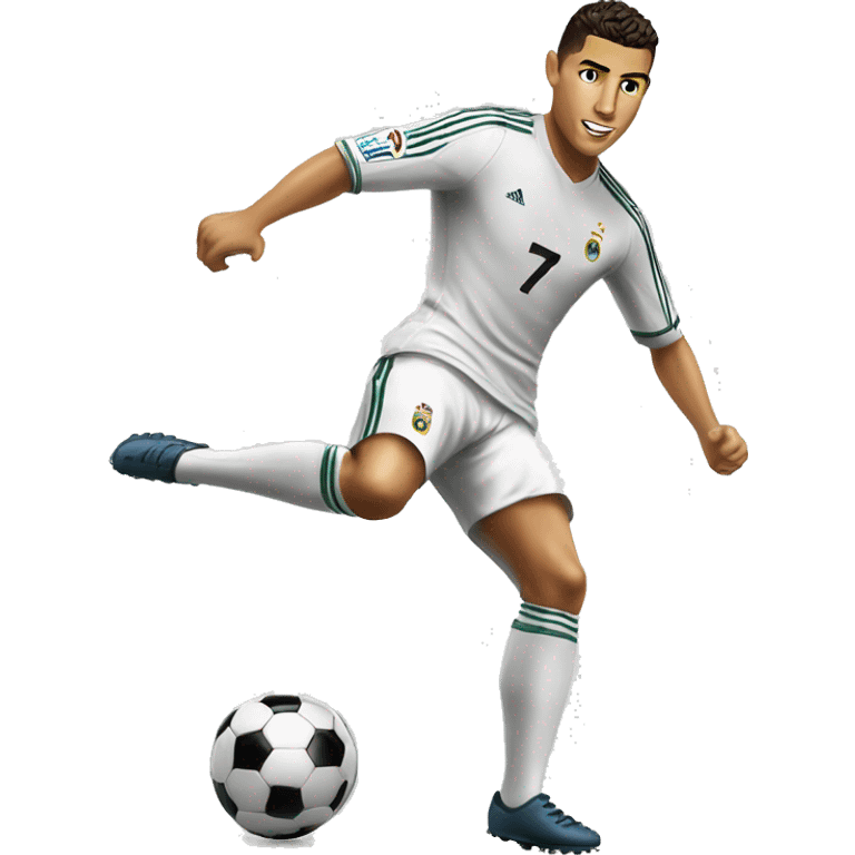 ronaldo kicking football cool emoji