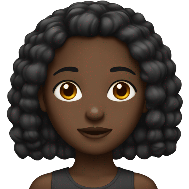 Black girl with dark brown eyes emoji