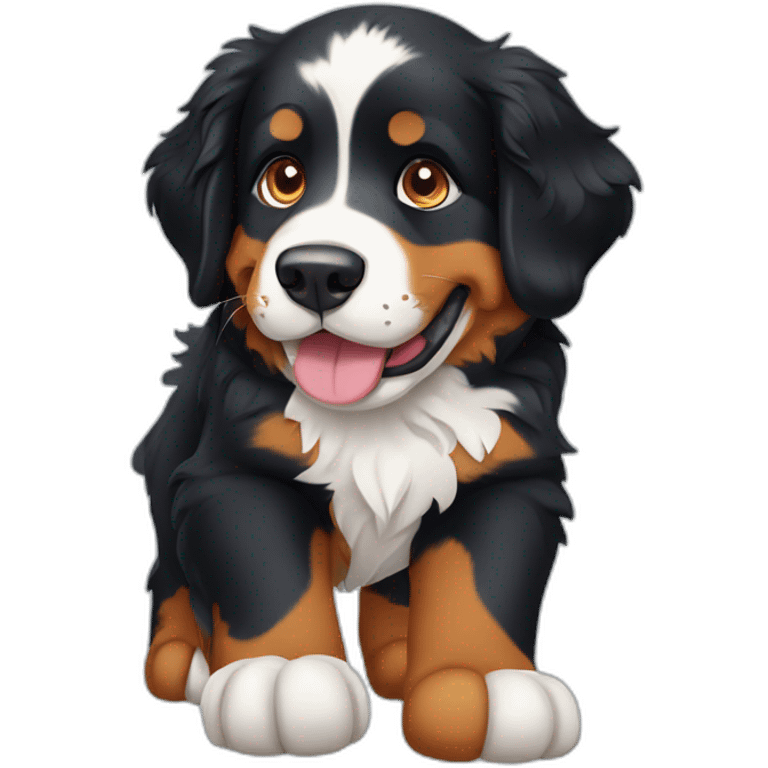 Bernese mountain dog giving paw emoji