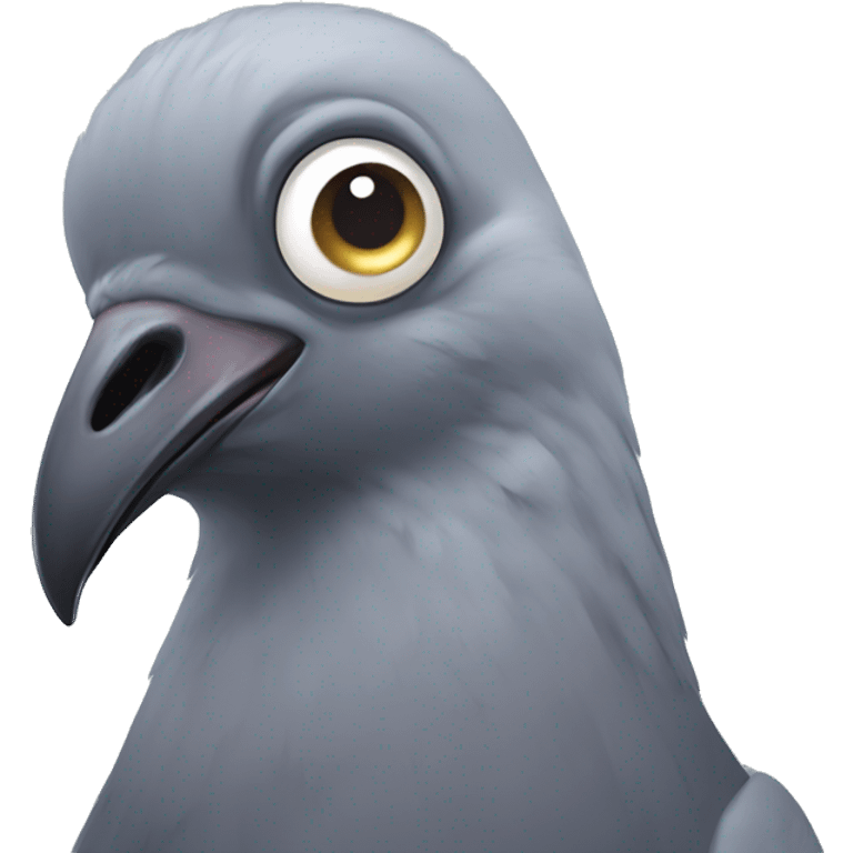 crazy unhinged pigeon with 2 baby hairs emoji