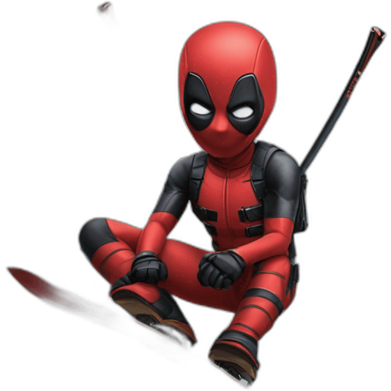 Dead pool qui fait du ski alpin emoji