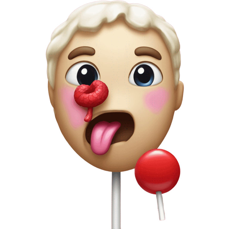 A tongue licking a lollipop  emoji