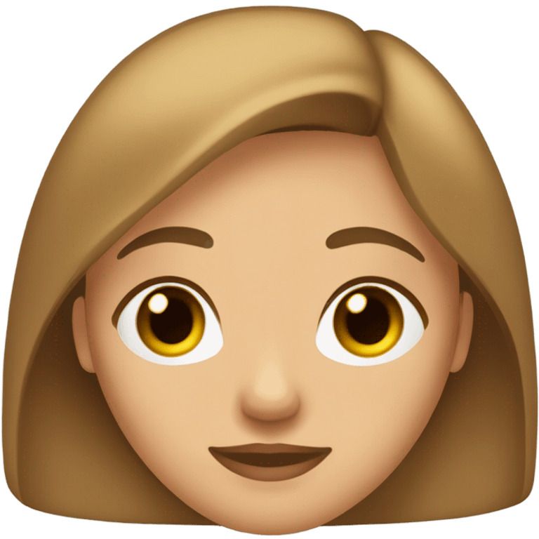 Like a girl with brown-blond long and straight hair brown eyes and medium light brown brows,medium nose and the medium lips emoji