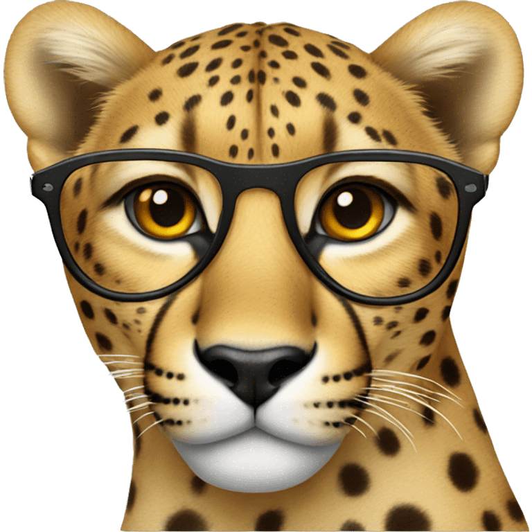 cheetah wearing glasses emoji