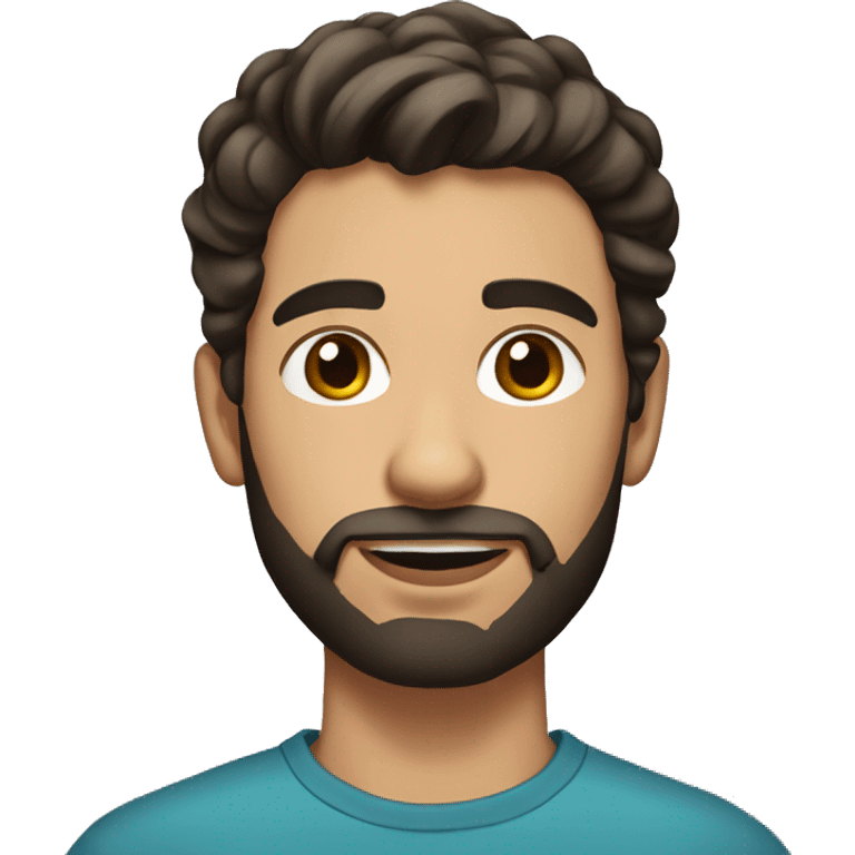 A young man with dark brown hair and a medium short beard emoji