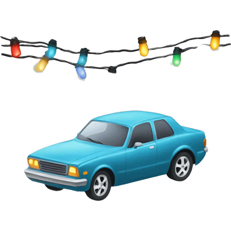 Car with Christmas lights  emoji