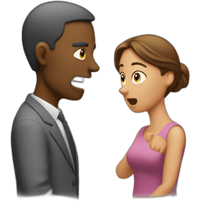 male arguing with woman emoji