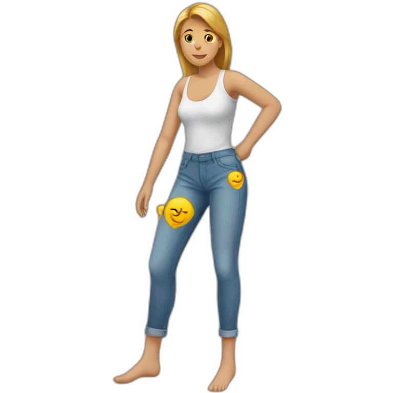 des cœurs sur la cuisse d’une femme emoji