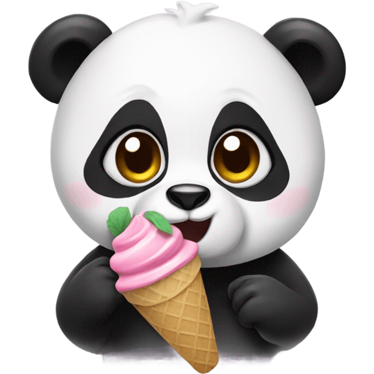 Panda eating ice cream emoji