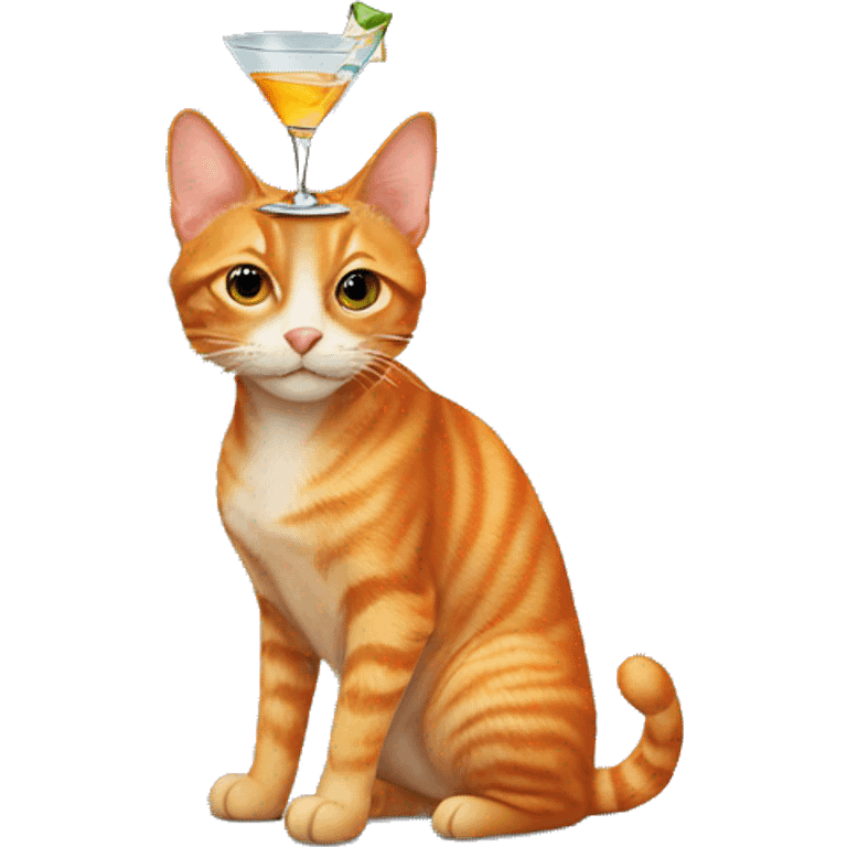 Orange tabby with a martini emoji