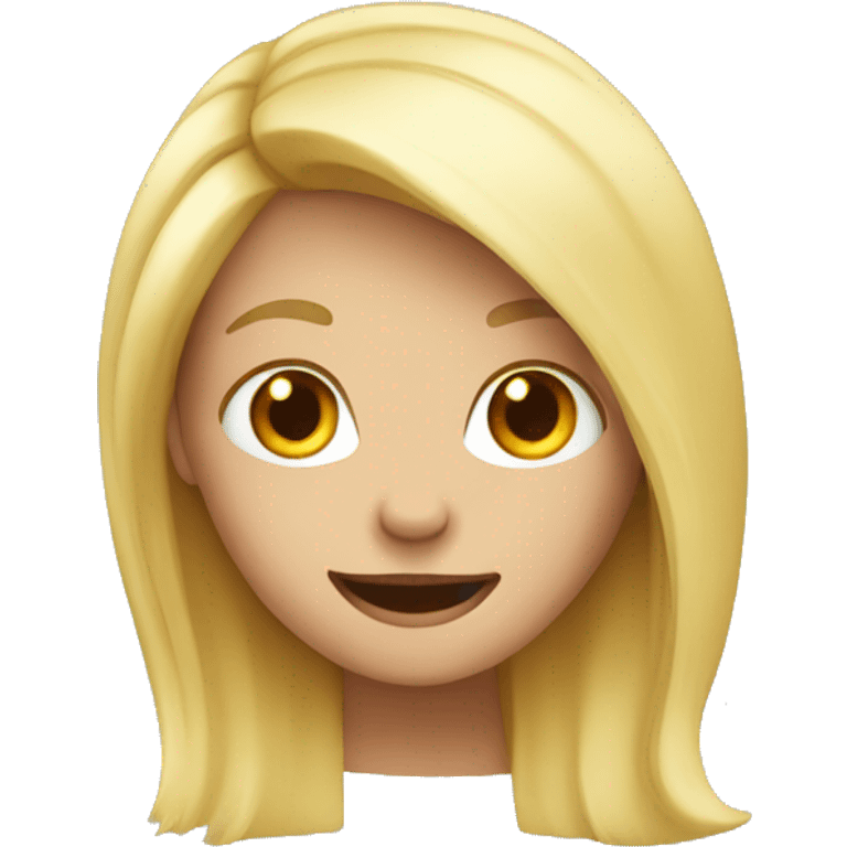 Blond girl having fun  emoji